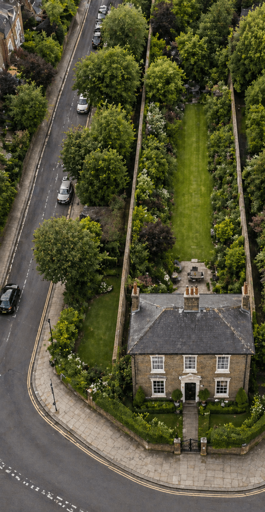Long garden property